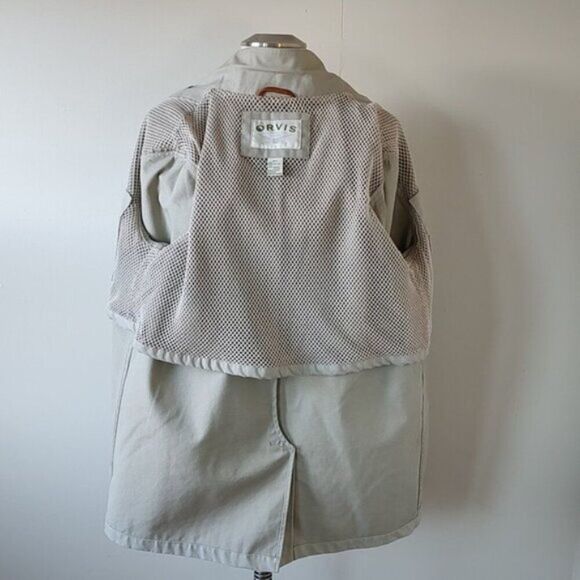 Orvis Zambezi Field Jacket Vintage Leather Trim Elbow Patches Size 42TALL - Picture 9 of 12
